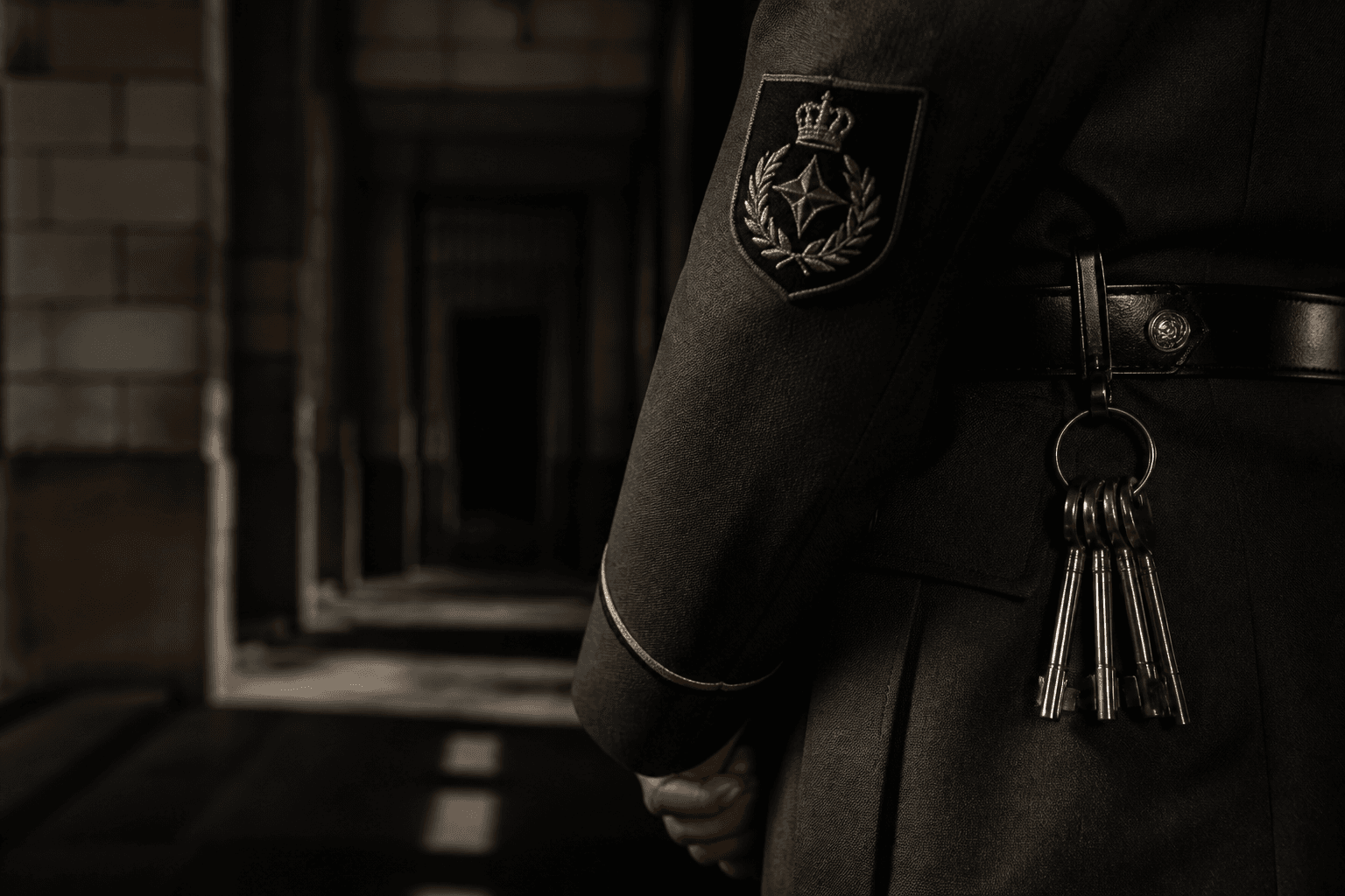 Corrections service uniform in institutional architecture